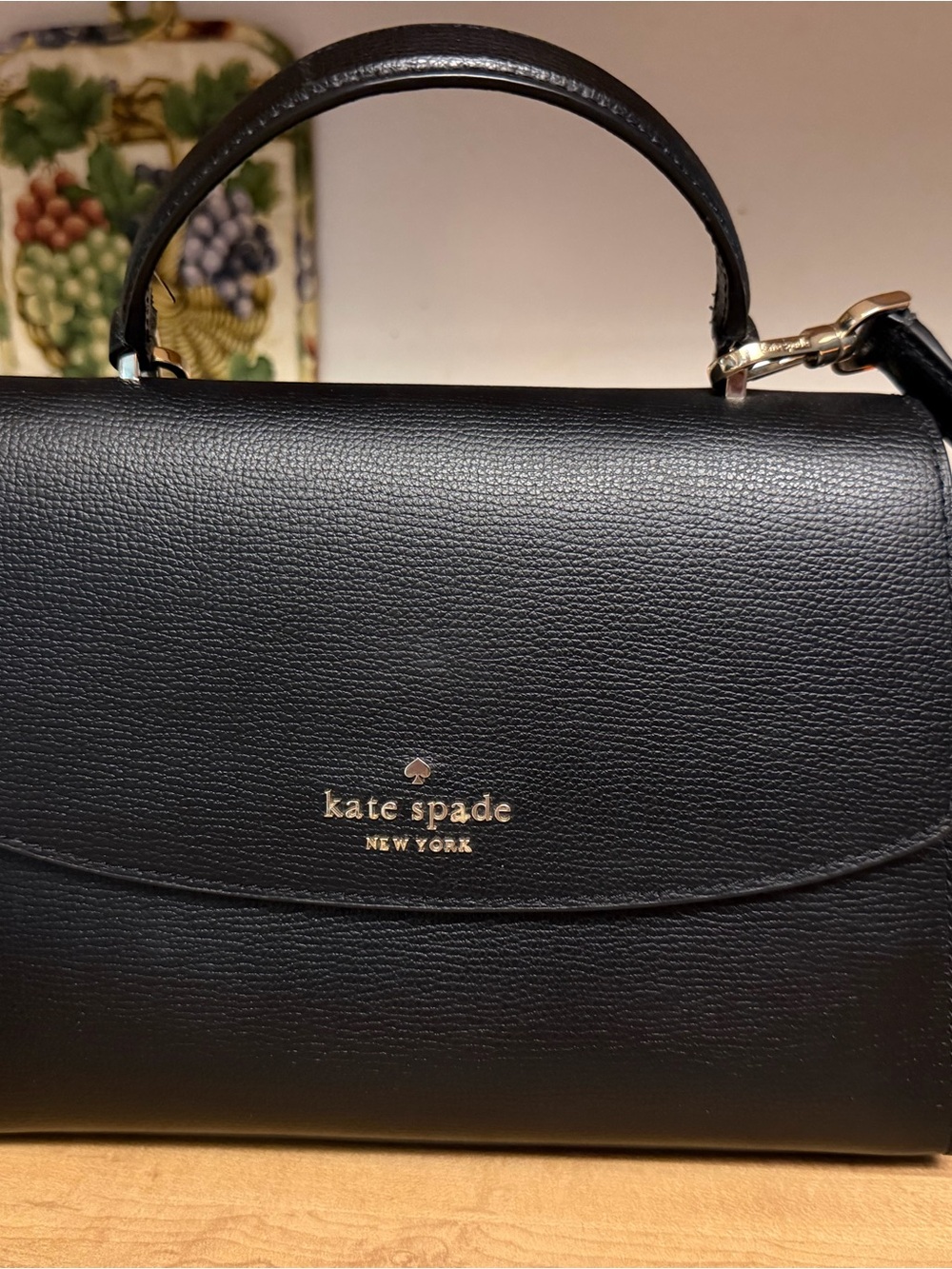 kate spade New York Black Leather Top-Handle Bag